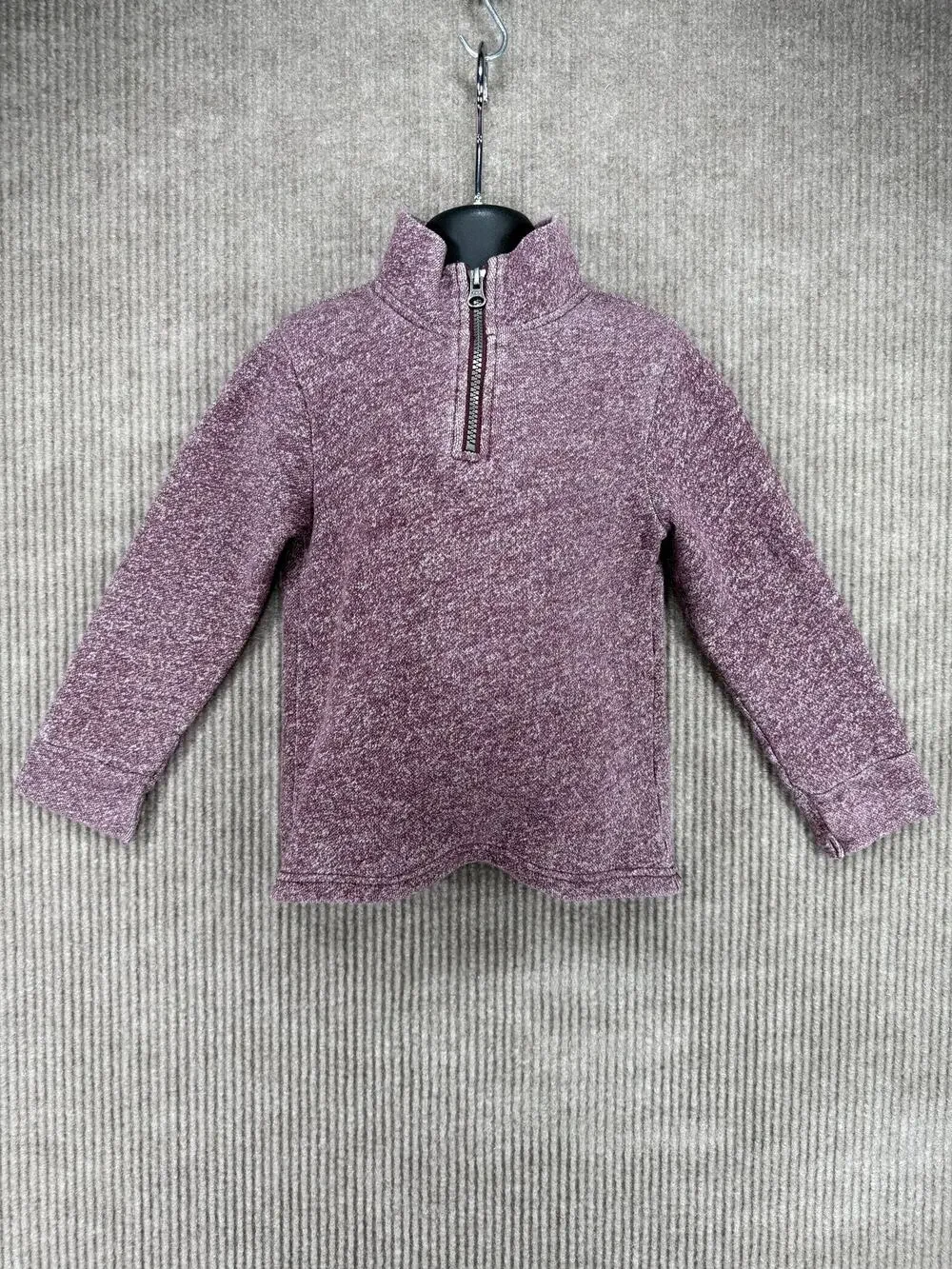 The Children's Place Boys Half Zip Marled Pullover Burgundy Sweatshirt 4T